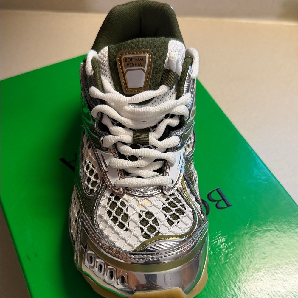 Bottega Veneta Olive Orbit Metallic Sneakers